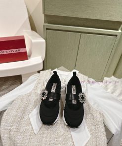 | ²⁰²4 𝐬𝐬  🤍🤎 𝐑𝐨𝐠𝐞𝐫𝐕𝐢𝐯𝐢𝐞𝐫 Roger Vevia Viv 'Run Diamond Buckle Fabric Sneakers For Daily Leisure s1zyd7uo