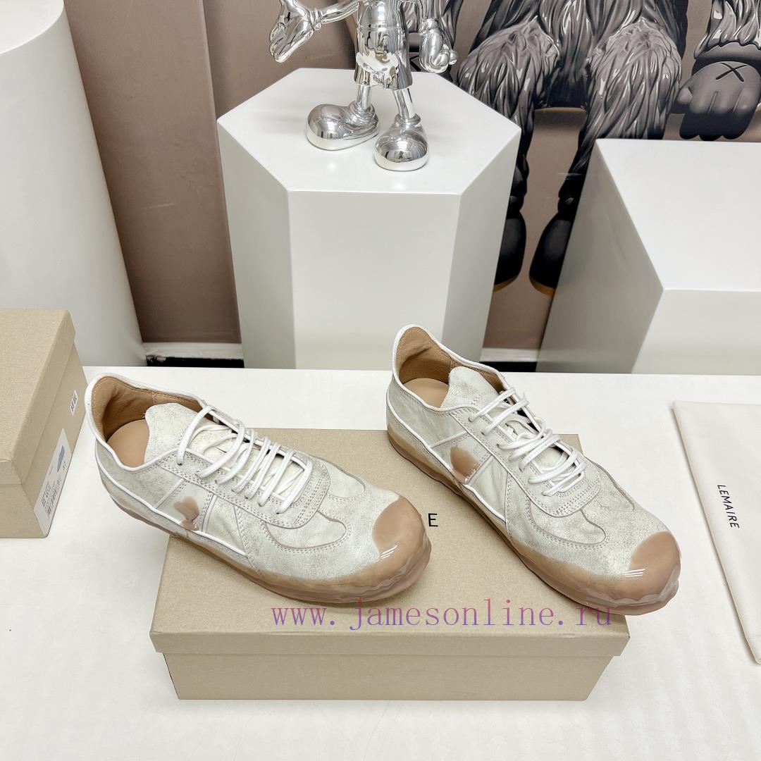 Leather Mask 'Top'LEMAIRE 24vs Spring Latest King Explosives SeriesRound Toe Lace Up German Tra tikl544x - Image 3