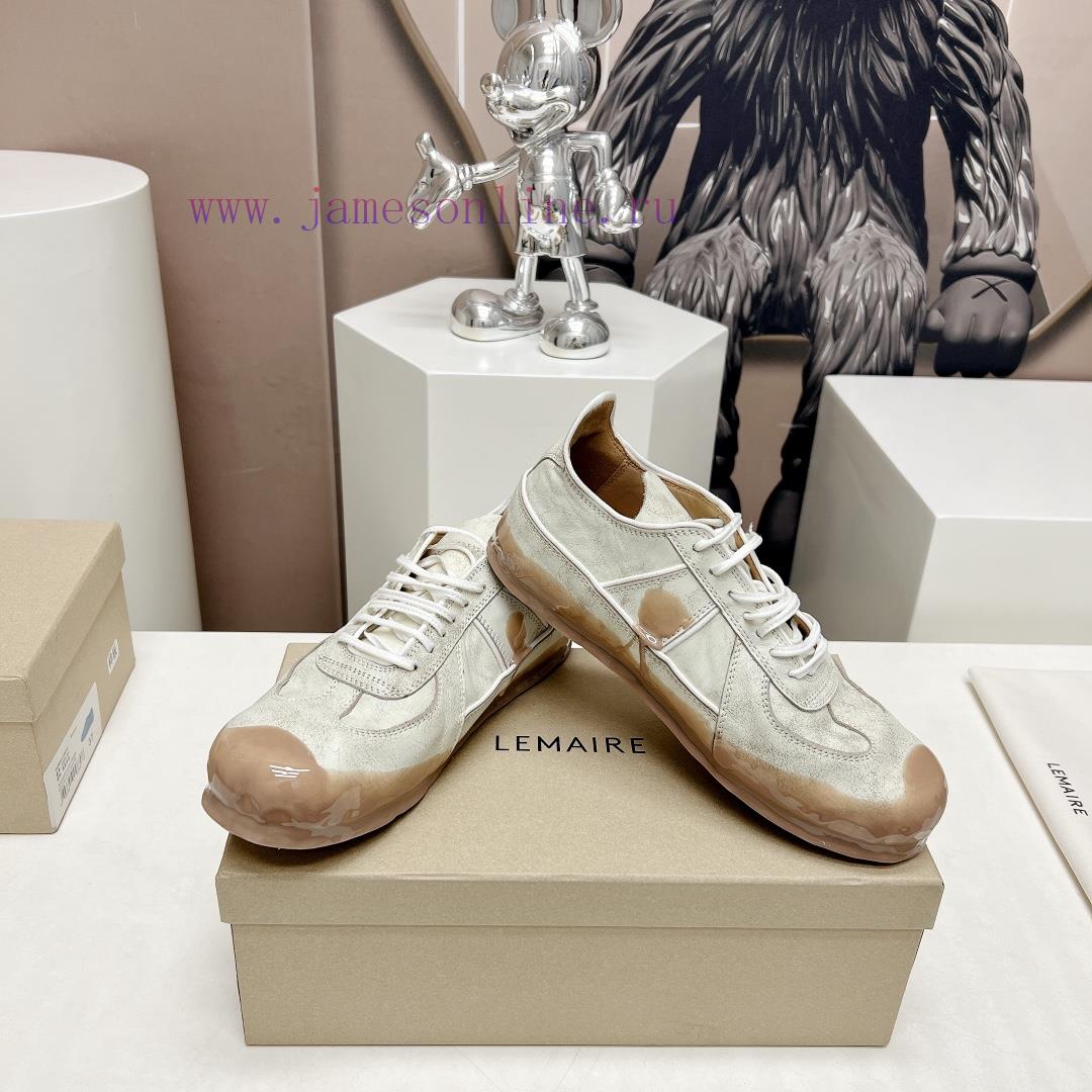 Leather Mask 'Top'LEMAIRE 24vs Spring Latest King Explosives SeriesRound Toe Lace Up German Tra tikl544x - Image 5