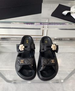 Chanel's New Beach Sandals With Leather Upper Top Of The Line Super Version Super Popular Style hi2rzhmt
