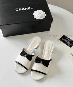 Chanel 24S Early Spring New Fish Mouth Series SlippersAs Always The Classic Bow LayoutSheepskin d109vrmr