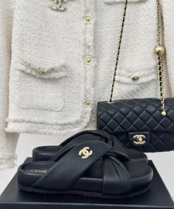 Chanel | Chanel 24C New ProductBig Double C Cross Bread Flat SlippersThe Shoe Upper Is Made Of sx78pttd