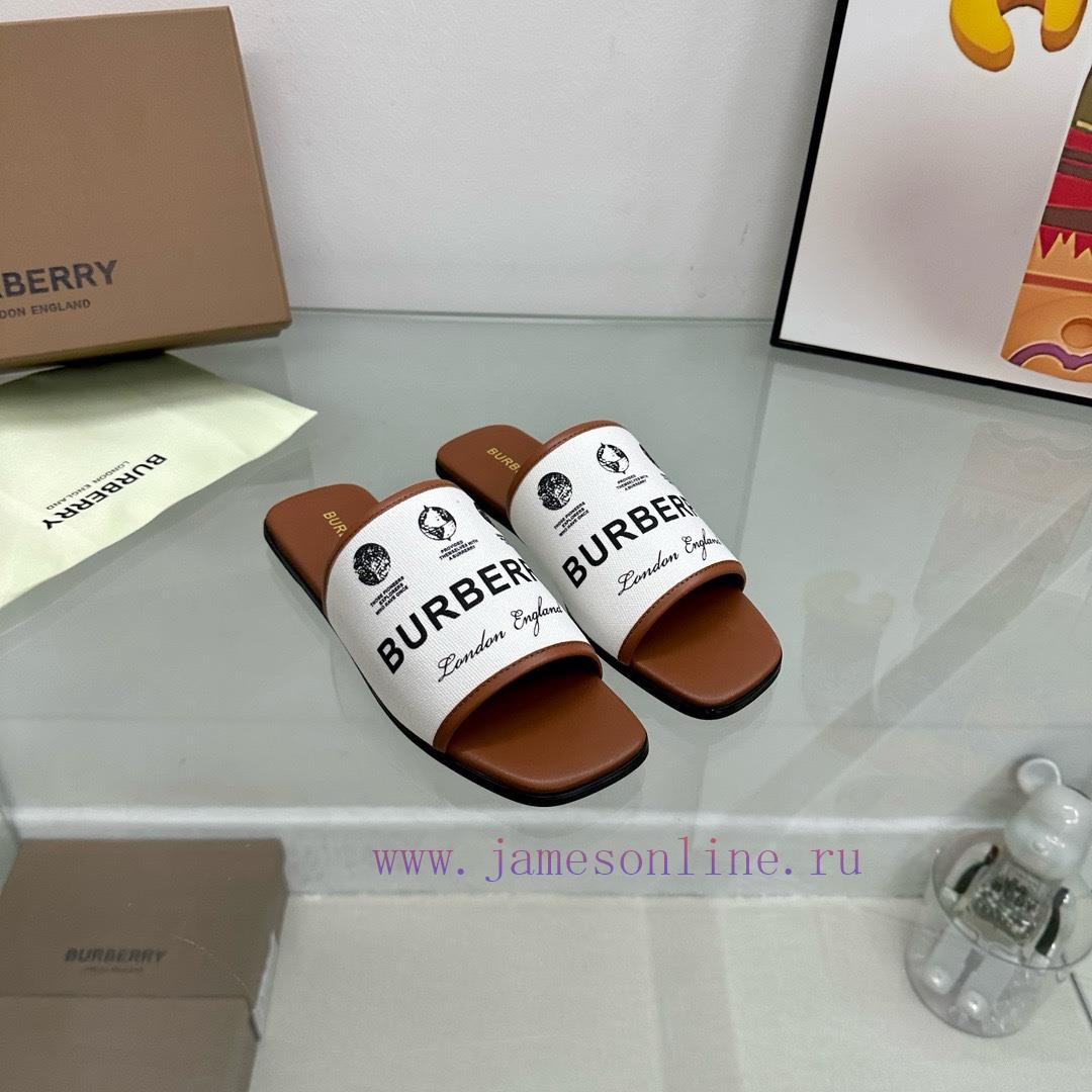 New Product Launched Burberry Flat SlippersChannel Goods Vulcanized One Foot Stepping Burberry 7inf7yep - Image 3
