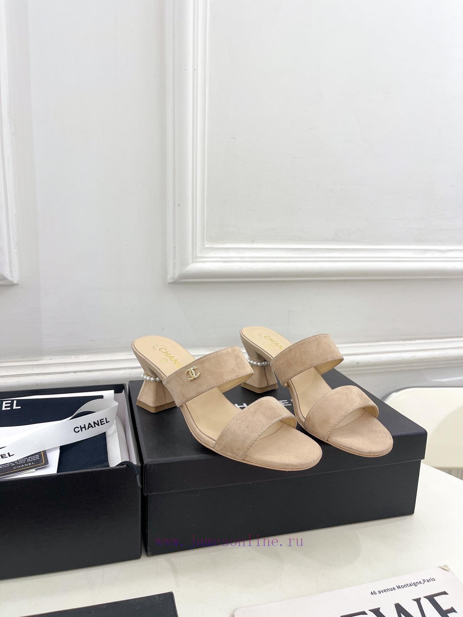 ️𝐂𝐇𝐀𝐍𝐄* 🦋 2024 Early Spring New Product Classic Pearl Heel Slippers Series Newly Released 〰The div5fhq0 - Image 3