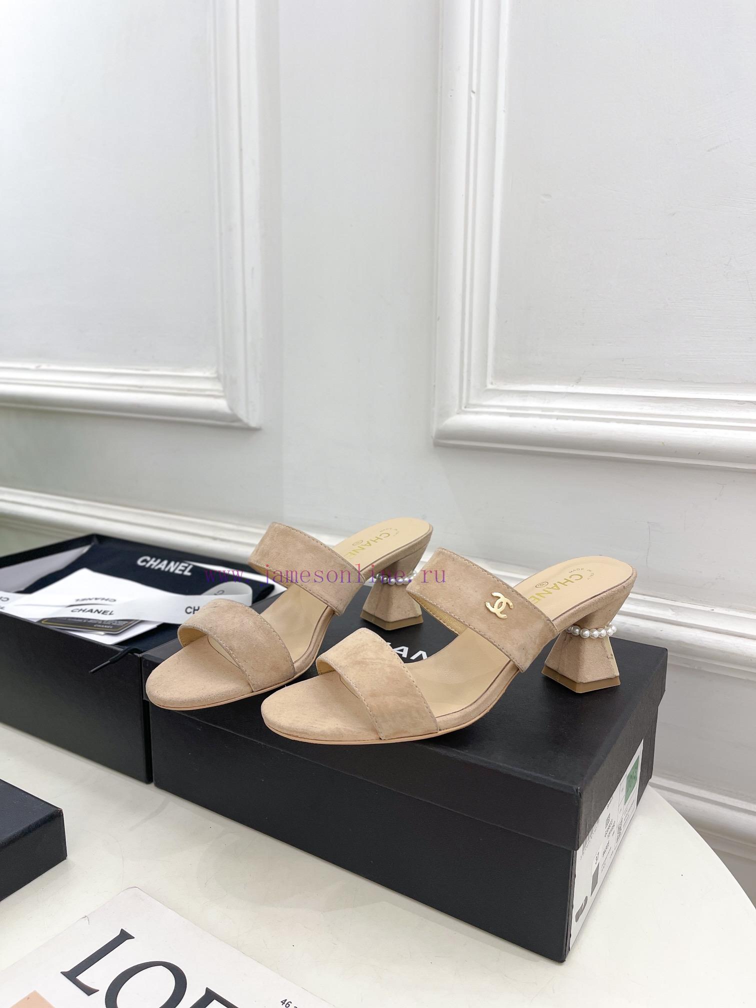 ️𝐂𝐇𝐀𝐍𝐄* 🦋 2024 Early Spring New Product Classic Pearl Heel Slippers Series Newly Released 〰The div5fhq0 - Image 4