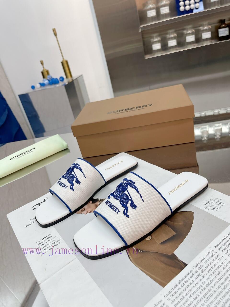 New Product Launch ️ Burberry Thick Heels And Flat Slippers Channel Goods Vulcanized One Step S kr4m1d4b - Image 3