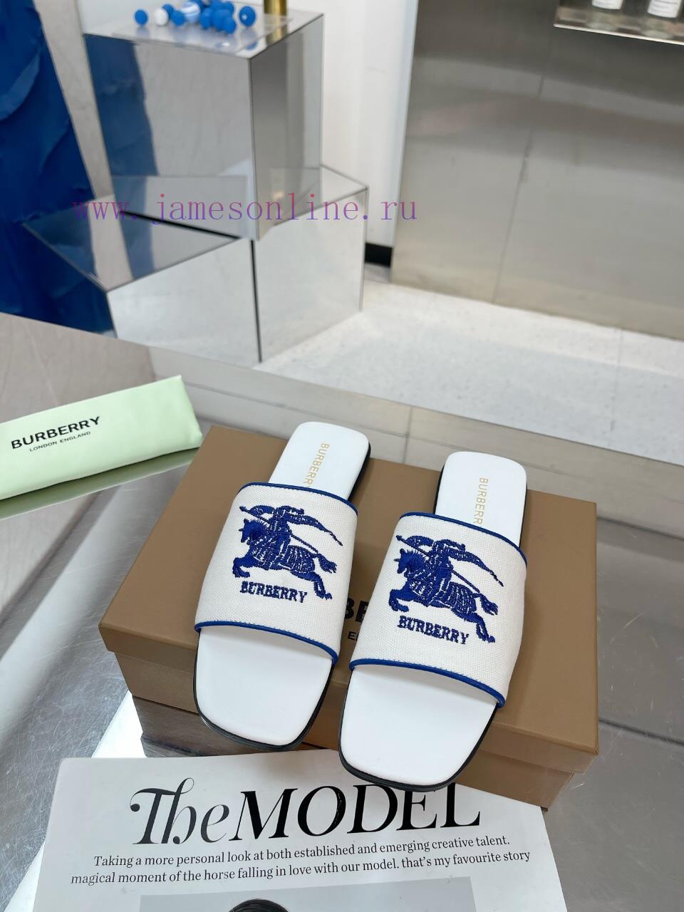 New Product Launch ️ Burberry Thick Heels And Flat Slippers Channel Goods Vulcanized One Step S kr4m1d4b - Image 7