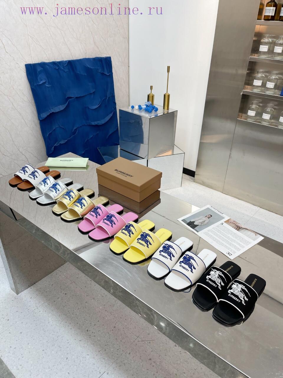 New Product Launch ️ Burberry Thick Heels And Flat Slippers Channel Goods Vulcanized One Step S kr4m1d4b - Image 9