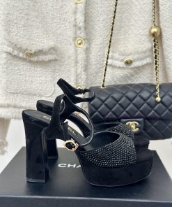 Chanel | Chanel 24P New Product ShowWaterproof Platform Double C Rhinestone High-heeled Sandals 4m3agjxz