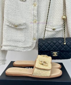 Chanel | Chanel 24P Spring/Summer New ProductsDouble C Cool Mat Woven Velcro Lazy SlippersSimpl uhe9mpjh