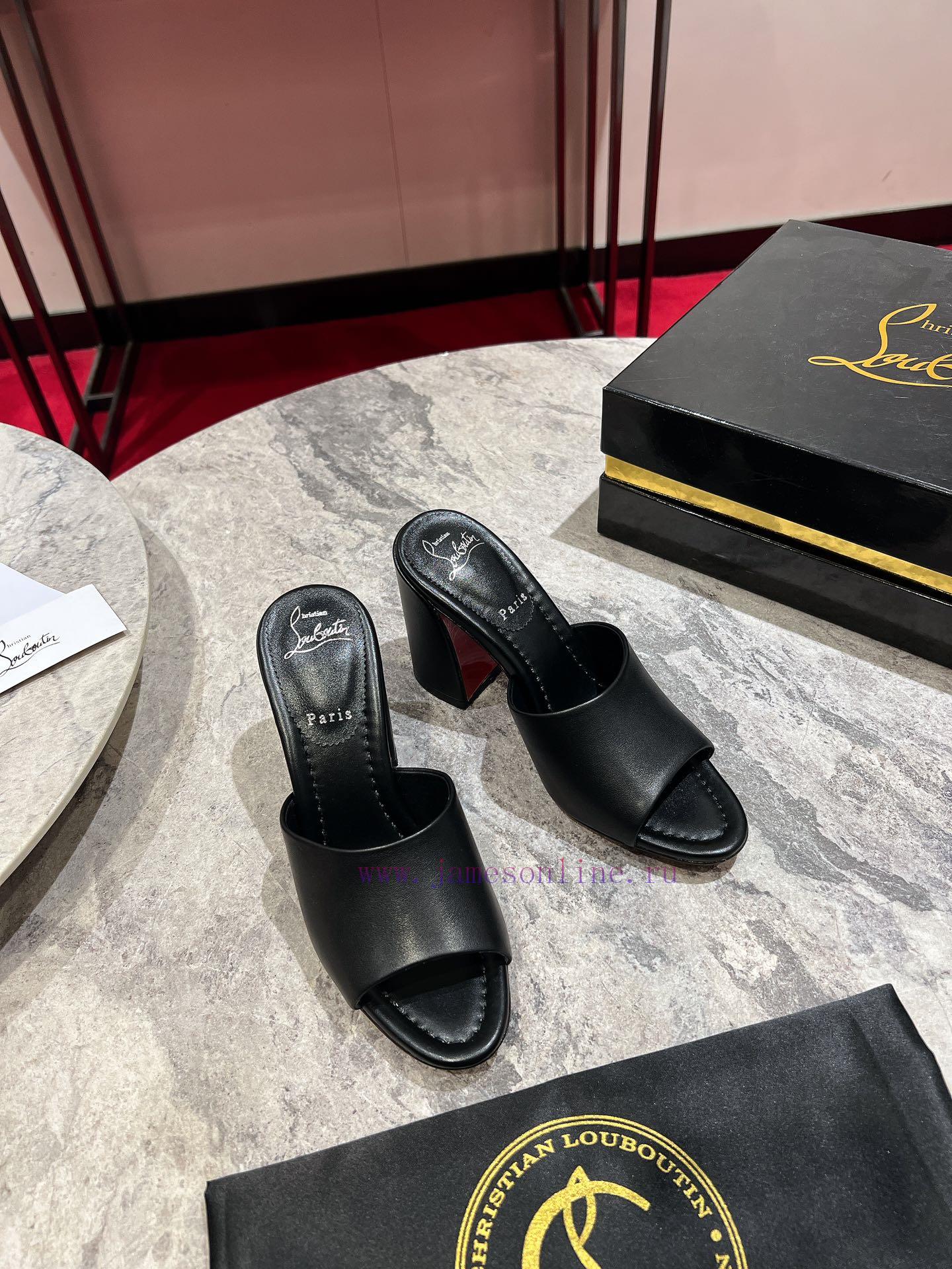 Coarse Heeled Slippers 🦋 ꫛꫀw.︎ ️This Sandal Features A Square Angled 85mm Heel And A Clean Slim wjrnvh23