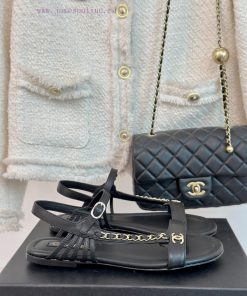 Chanel | Chanel 24P Spring/Summer New ProductsFlat Bottomed Chain Double C Sandals SeriesChain dyawhict