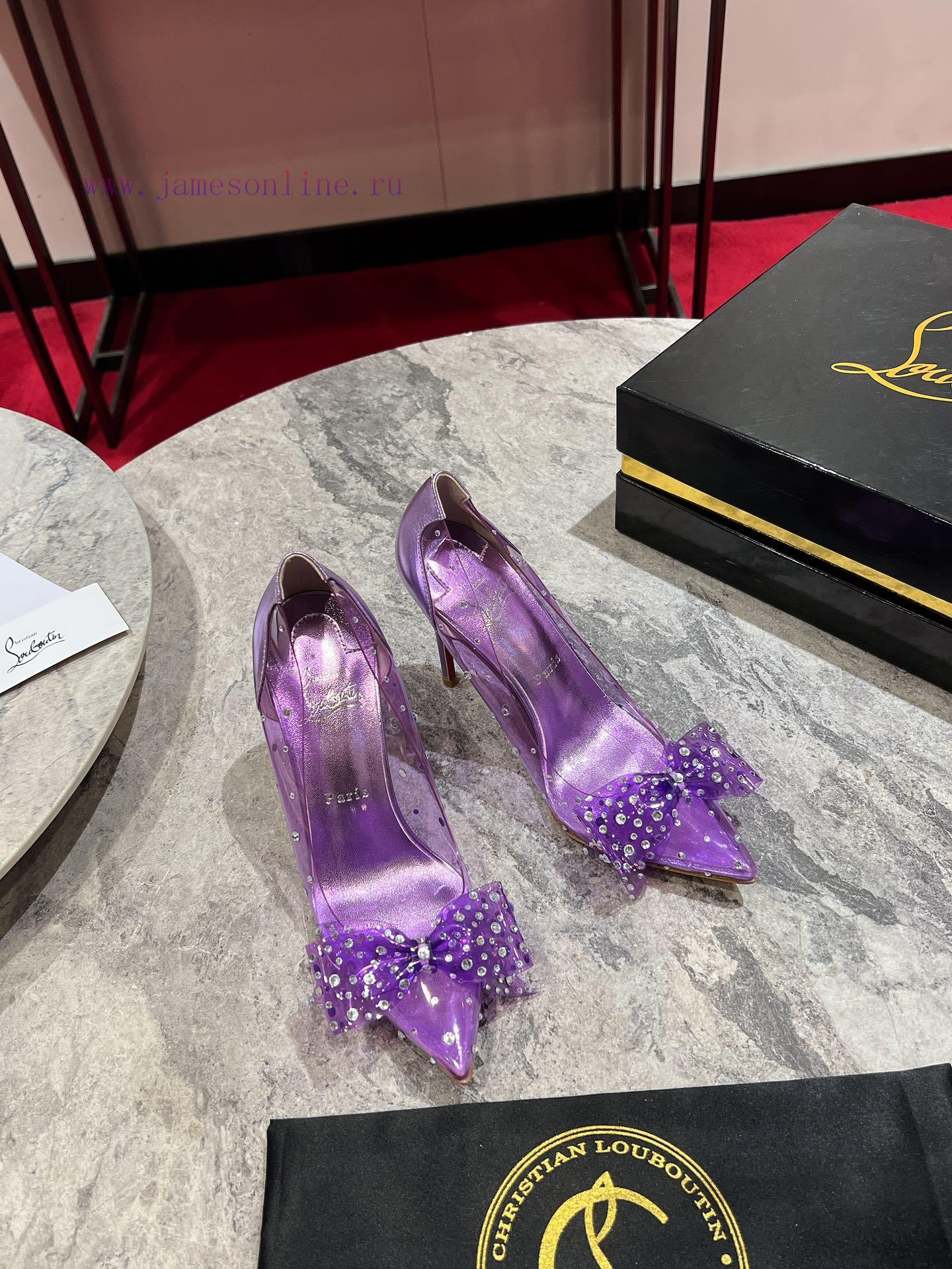 CL Film Butterfly Single Shoes 🦋 The Jelly Strass High-heeled Shoes Feature A Pointed Design An i7nx5j38