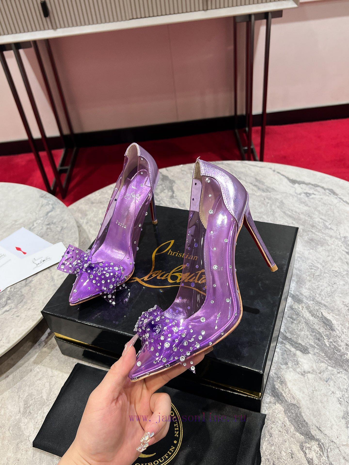 CL Film Butterfly Single Shoes 🦋 The Jelly Strass High-heeled Shoes Feature A Pointed Design An i7nx5j38 - Image 4