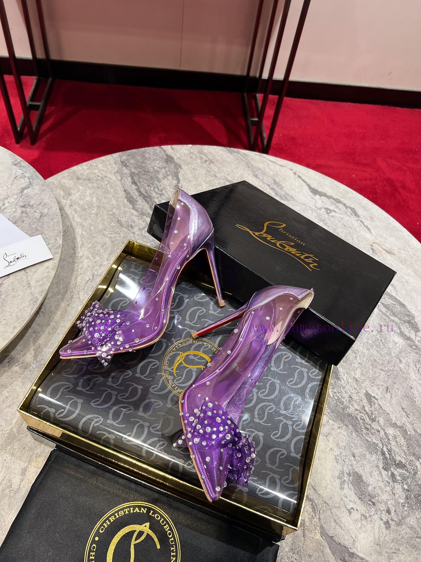 CL Film Butterfly Single Shoes 🦋 The Jelly Strass High-heeled Shoes Feature A Pointed Design An i7nx5j38 - Image 6