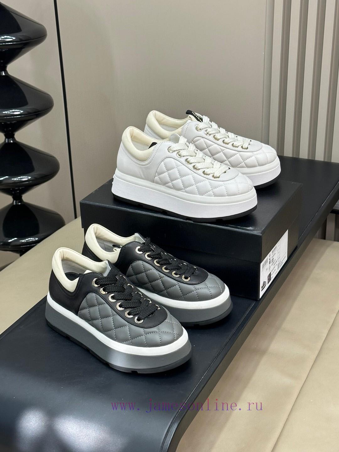 Top Qualitychane…l Ss24 New Arrival~Chanel 24 Spring/summer Diamond Grid Thick Soled ShoesIt Lo 8xkdt49p - Image 10