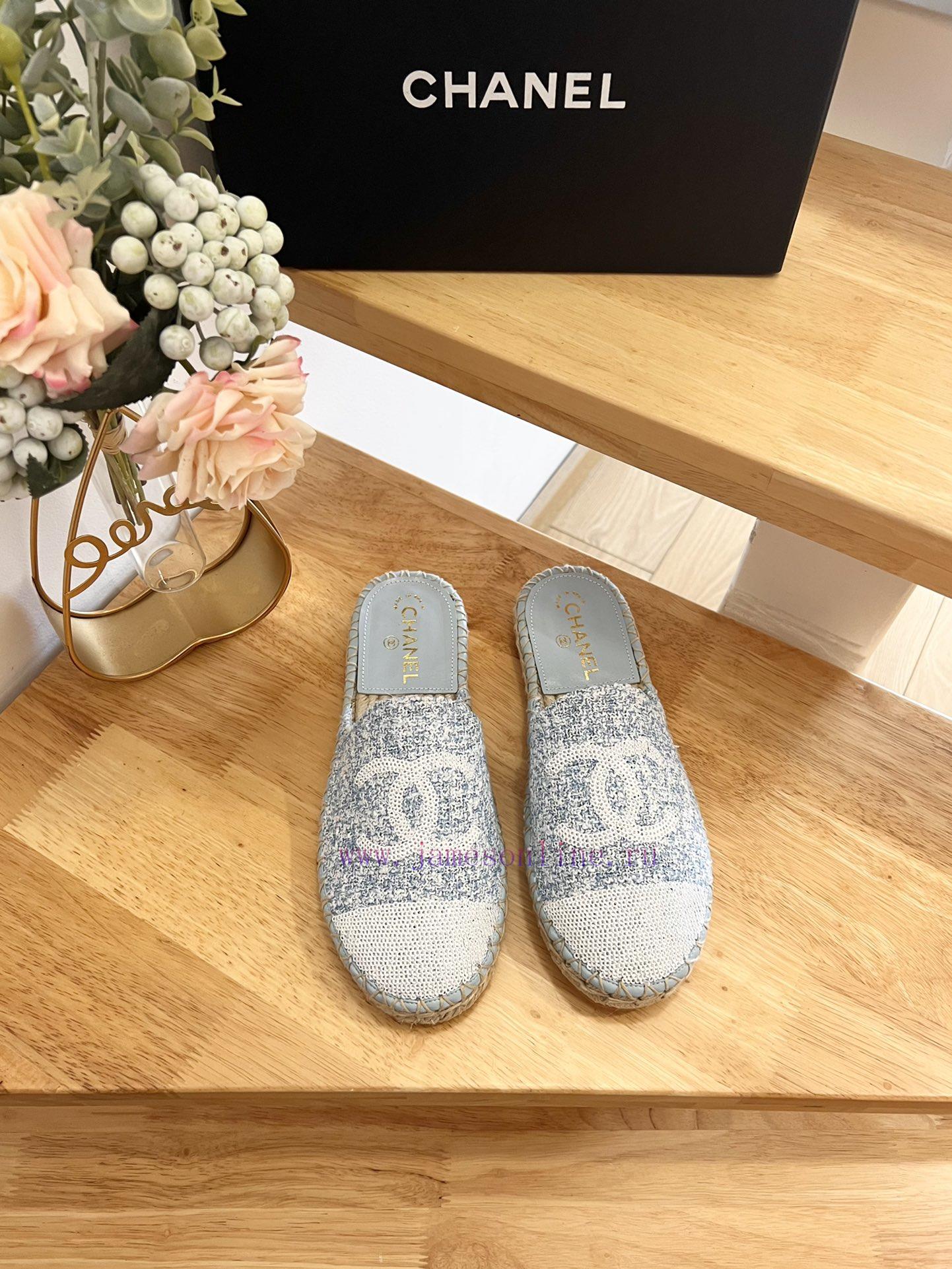 CHANEL 24ss New Double C Color Blocked Beads With Cotton Twill Soft Woven Slippers Fisherman's pc1j9erz - Image 2
