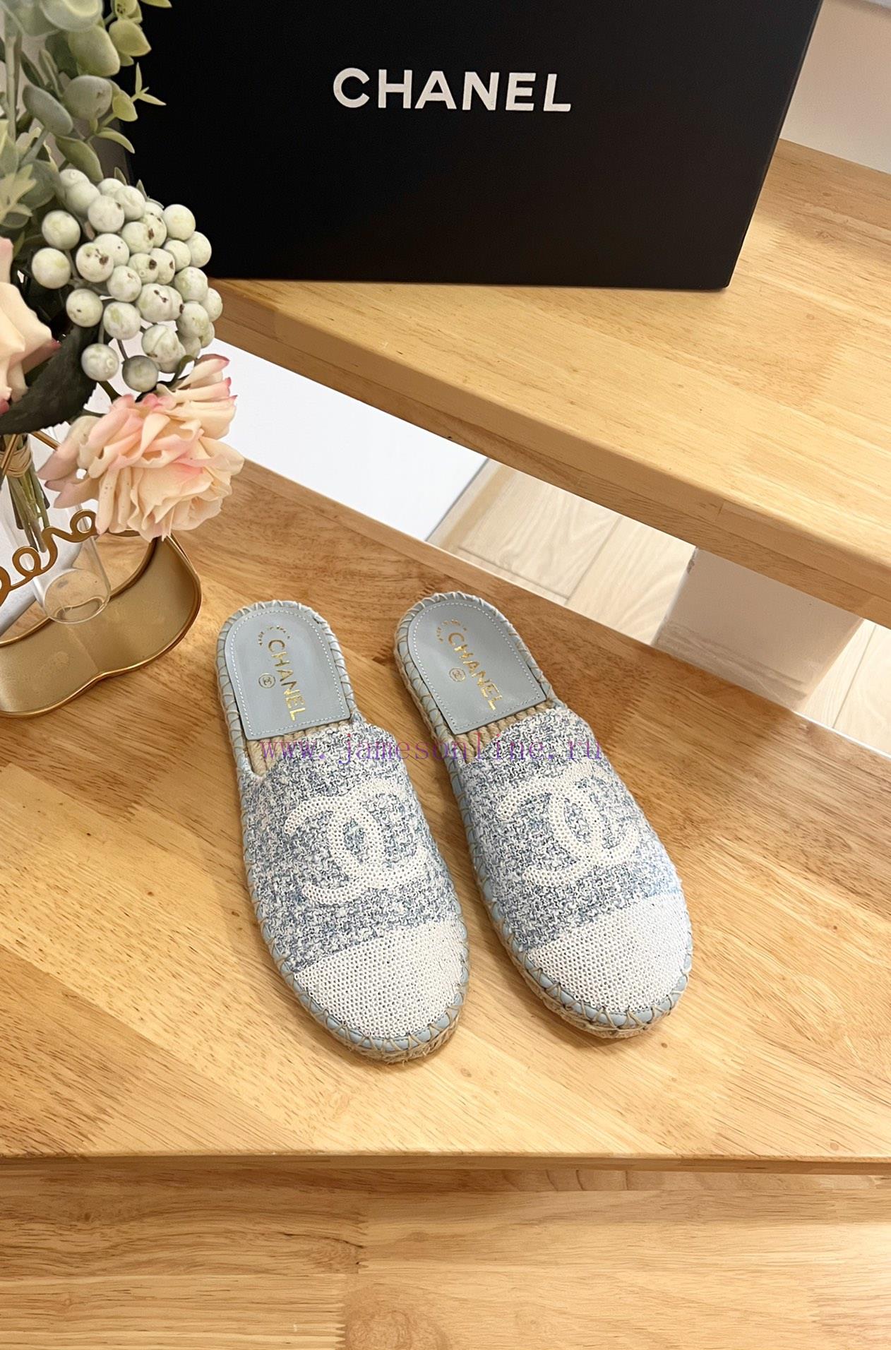 CHANEL 24ss New Double C Color Blocked Beads With Cotton Twill Soft Woven Slippers Fisherman's pc1j9erz - Image 3
