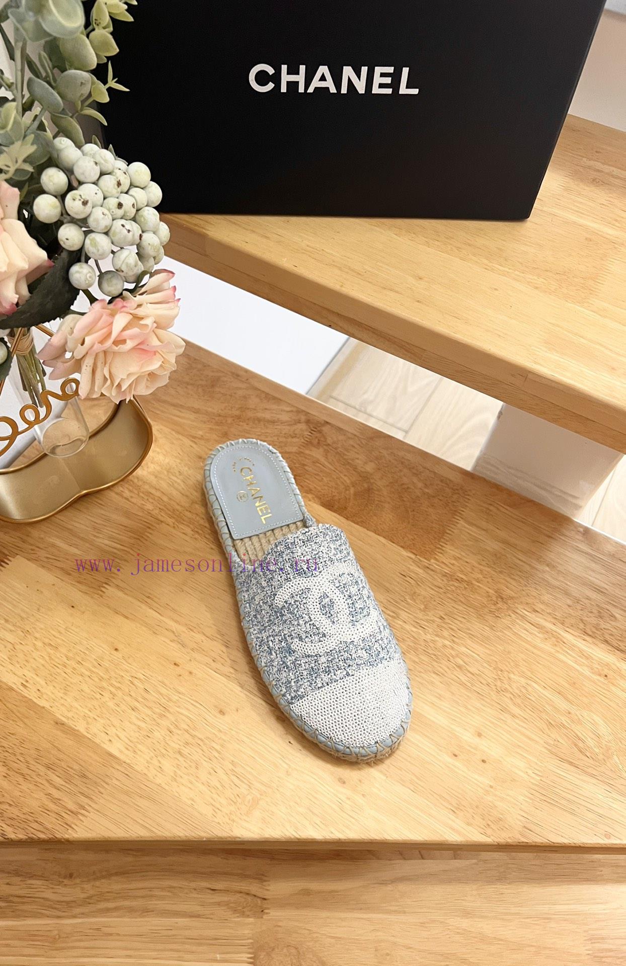 CHANEL 24ss New Double C Color Blocked Beads With Cotton Twill Soft Woven Slippers Fisherman's pc1j9erz - Image 5
