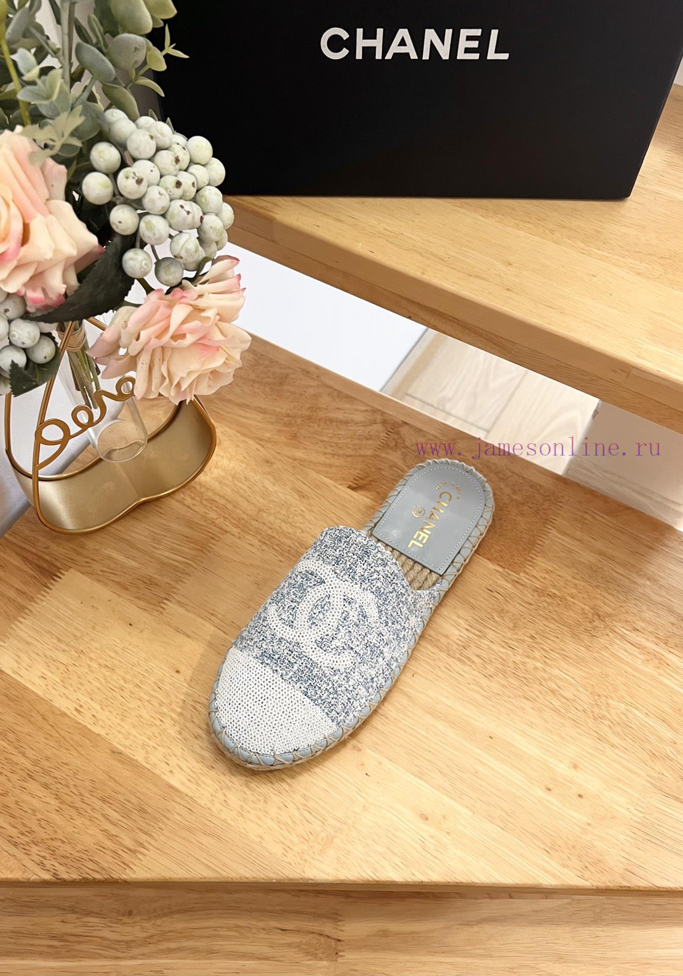CHANEL 24ss New Double C Color Blocked Beads With Cotton Twill Soft Woven Slippers Fisherman's pc1j9erz - Image 6