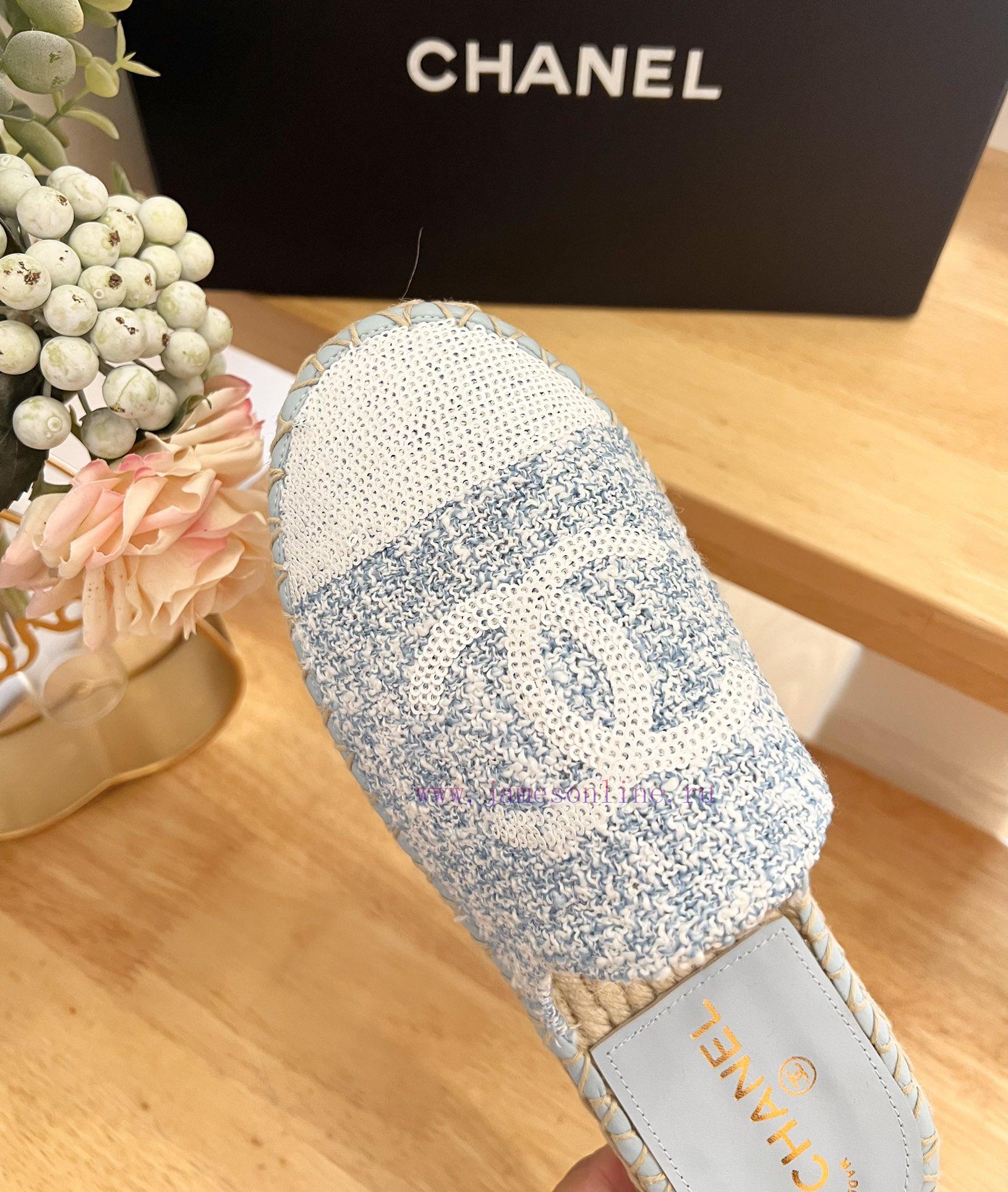 CHANEL 24ss New Double C Color Blocked Beads With Cotton Twill Soft Woven Slippers Fisherman's pc1j9erz - Image 9