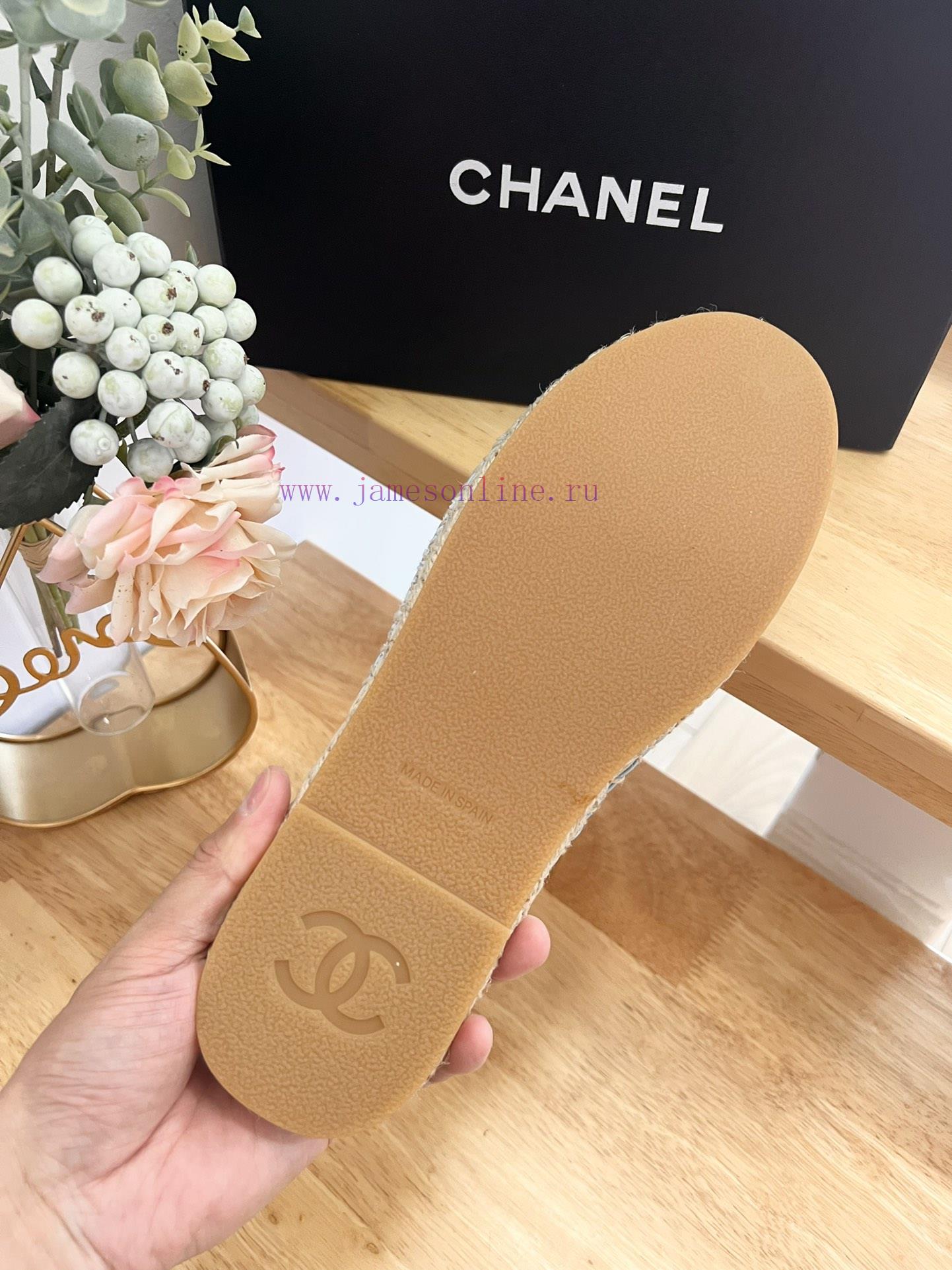 CHANEL 24ss New Double C Color Blocked Beads With Cotton Twill Soft Woven Slippers Fisherman's pc1j9erz - Image 10