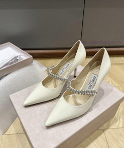 Top QualityJimmy Ch * * New Diamond Strap Pointed Heel Shoes//patent Leather Or Sheepskin Or Im iwn41lgn