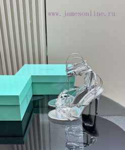 The MostAQUAZURA Big Pineapple Water Diamond Decorative High Heels2024 Summer Water Diamond Dec di5m9o9g