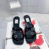 Top TierKaiyXiao 2024/ss Heart-shaped Diamond Buckle Square Toe High-heeled SlippersCow Patent tv7zzdkv
