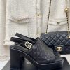 Chanel | Chanel 24P New ProductThick And Waterproof Platform Double C Diamond Grid SandalsA Mus iak5tp7h