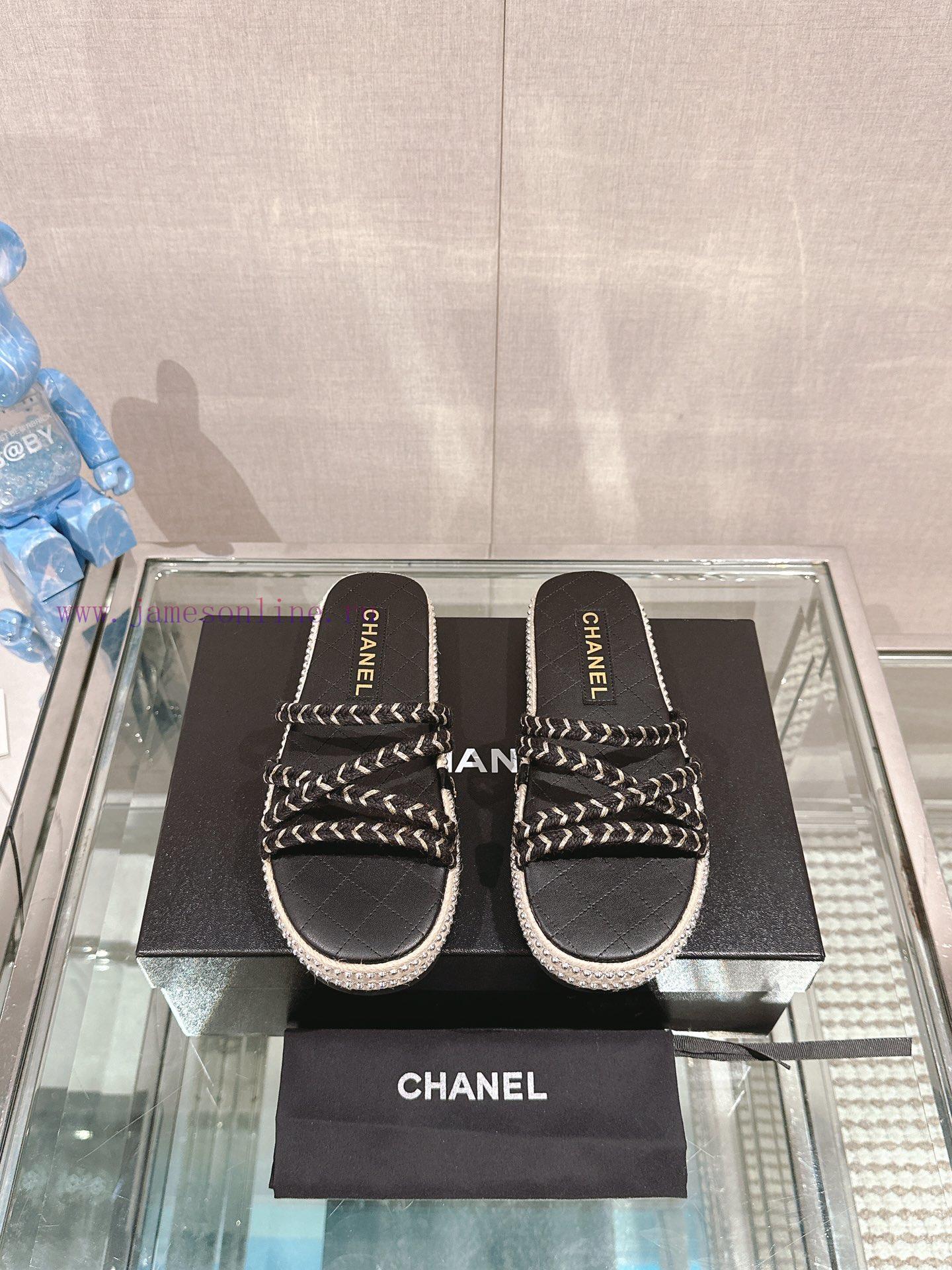 -24Ss New Chanel Cross Strap Grass Woven Hemp Rope SlippersA Pair Of Tasteful Slippers That Are 0c8hdw7j