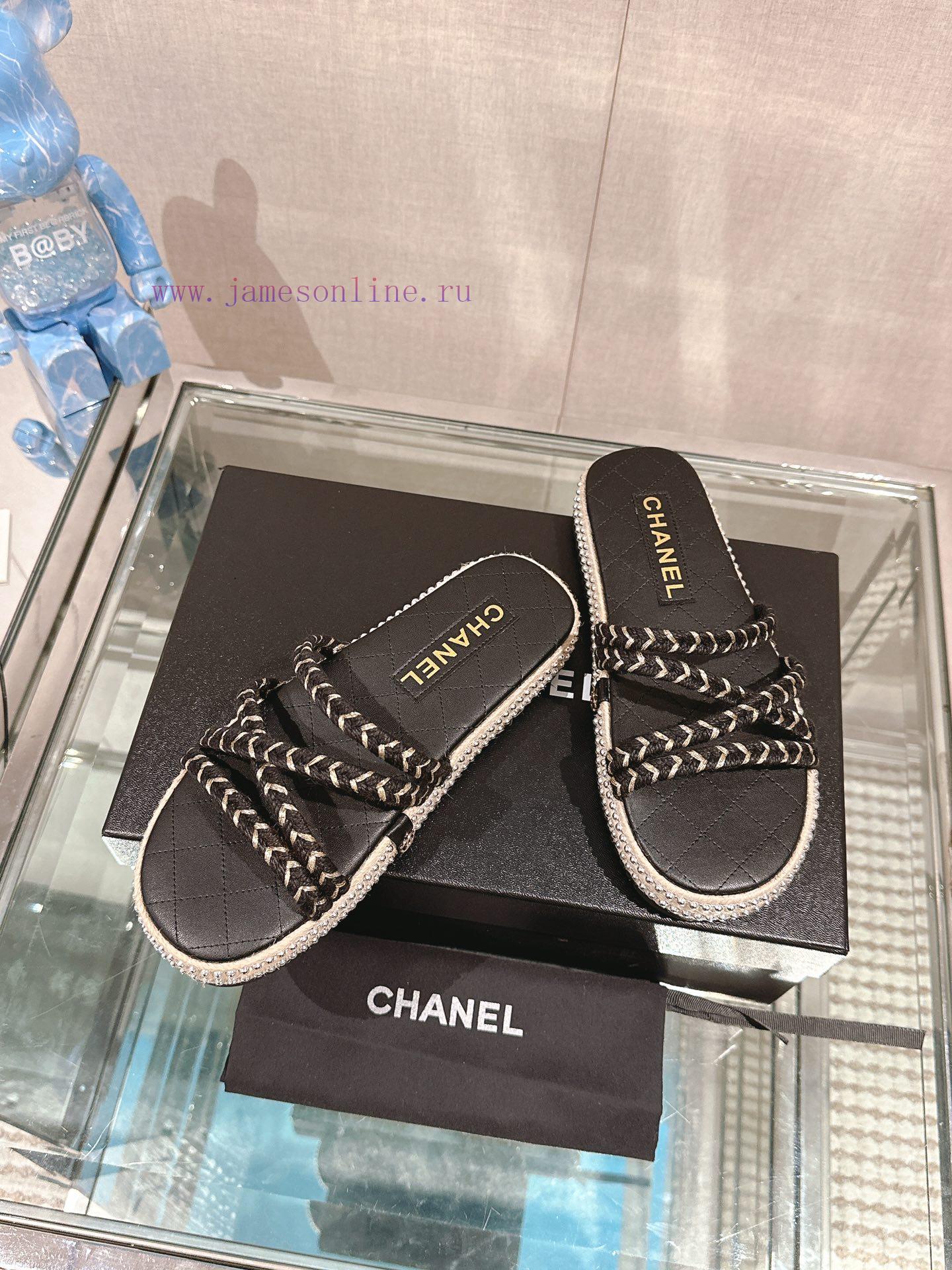 -24Ss New Chanel Cross Strap Grass Woven Hemp Rope SlippersA Pair Of Tasteful Slippers That Are 0c8hdw7j - Image 4