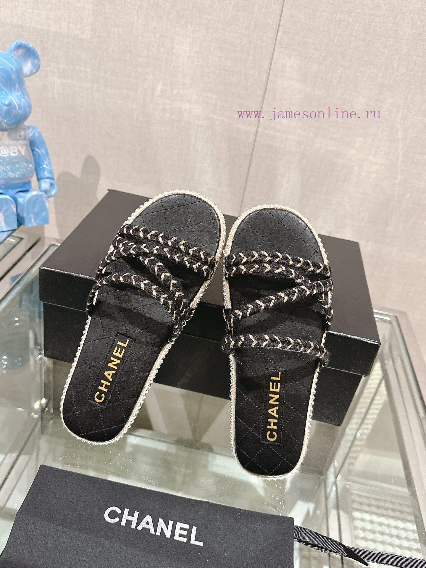 -24Ss New Chanel Cross Strap Grass Woven Hemp Rope SlippersA Pair Of Tasteful Slippers That Are 0c8hdw7j - Image 5