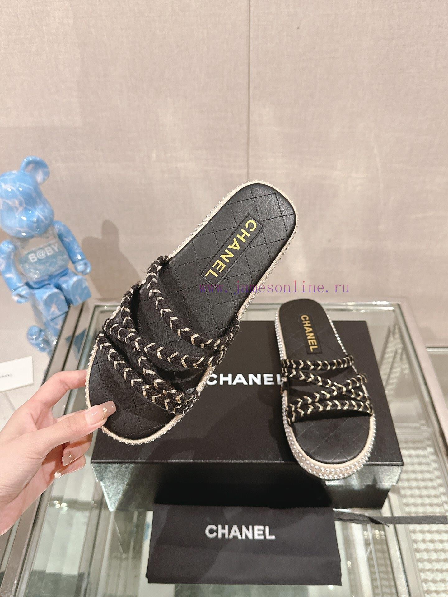 -24Ss New Chanel Cross Strap Grass Woven Hemp Rope SlippersA Pair Of Tasteful Slippers That Are 0c8hdw7j - Image 6