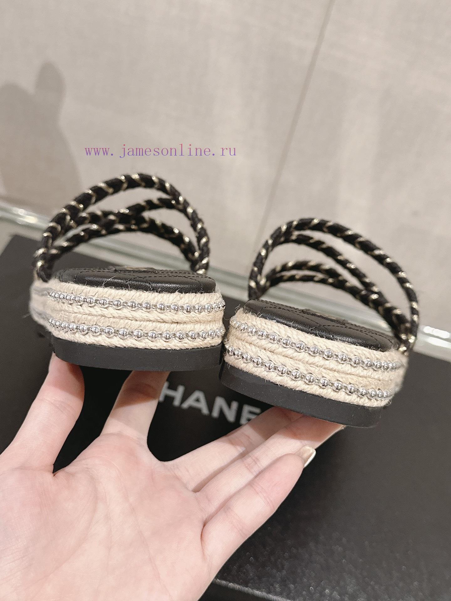 -24Ss New Chanel Cross Strap Grass Woven Hemp Rope SlippersA Pair Of Tasteful Slippers That Are 0c8hdw7j - Image 9