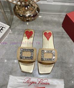 Roger Vivier/2024 Summer New Color Grass Woven Slippers High-end Top Of The Line Original 1:1 R ru27rpkx