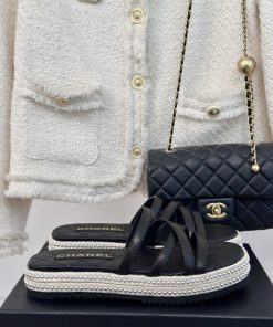 Chanel | Chanel 24P Spring/Summer New ProductsPearl Hemp Rope Lazy SlippersLazy People Must Wea thleo4tq