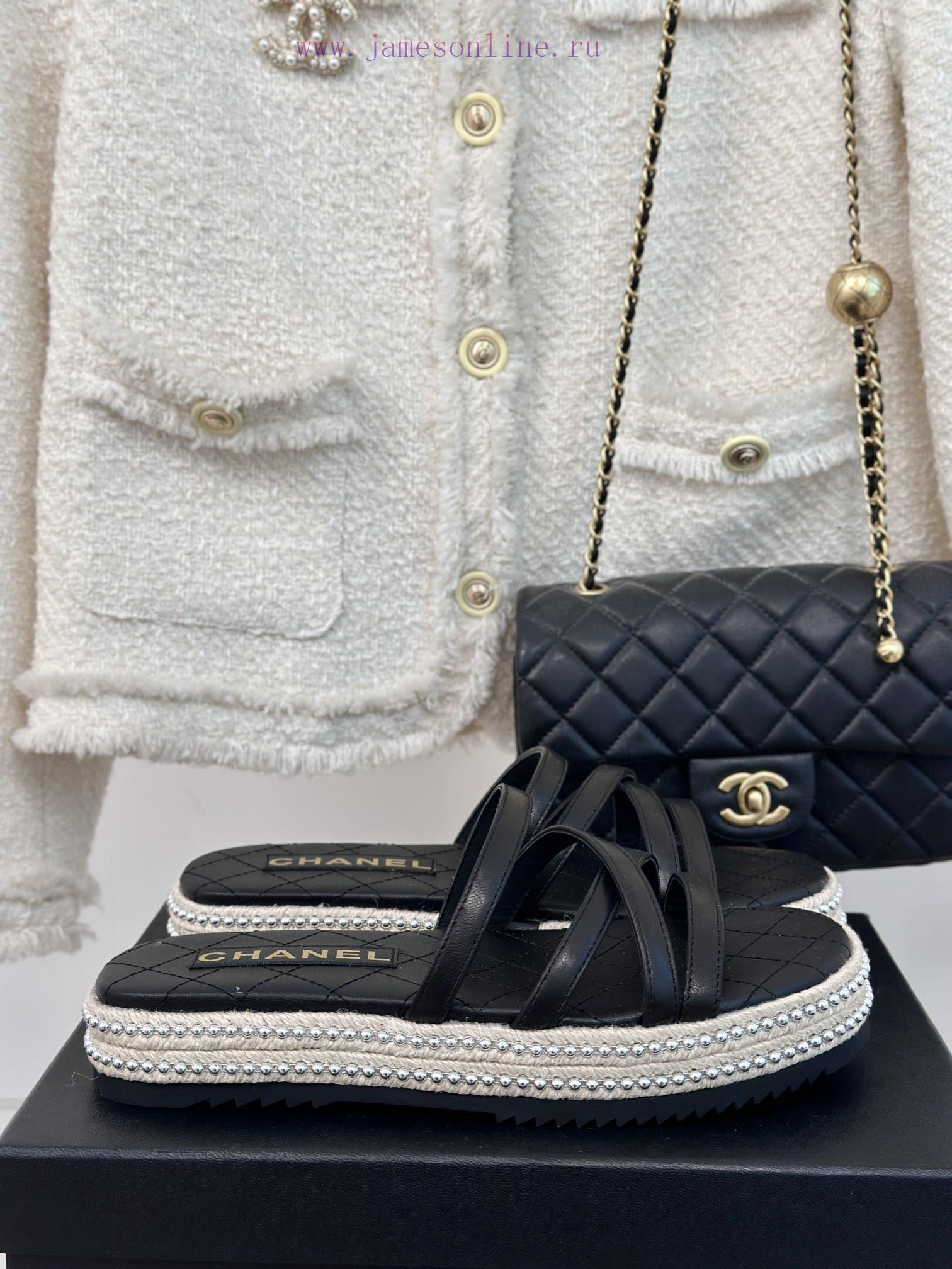 Chanel | Chanel 24P Spring/Summer New ProductsPearl Hemp Rope Lazy SlippersLazy People Must Wea thleo4tq