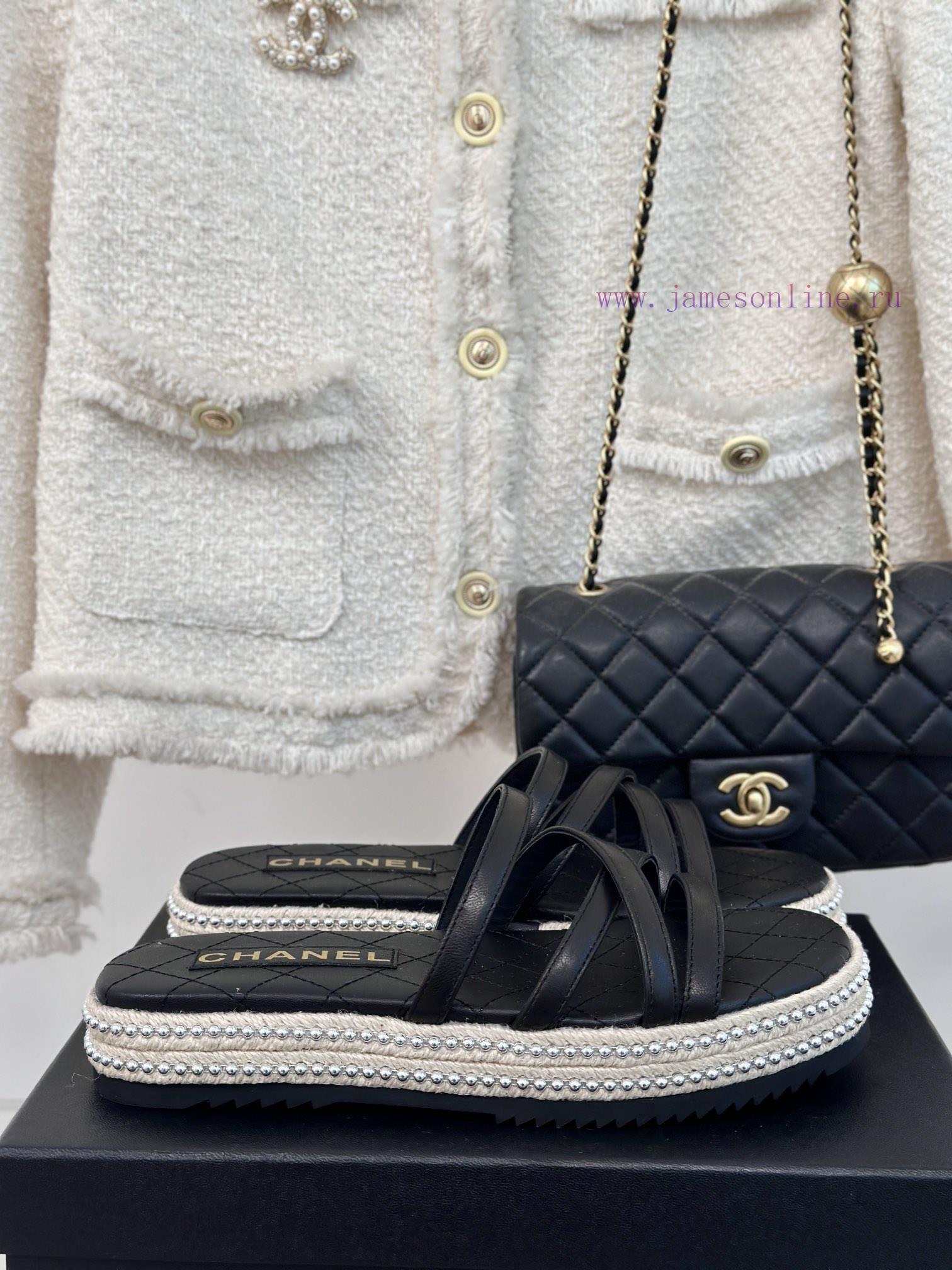 Chanel | Chanel 24P Spring/Summer New ProductsPearl Hemp Rope Lazy SlippersLazy People Must Wea thleo4tq - Image 2
