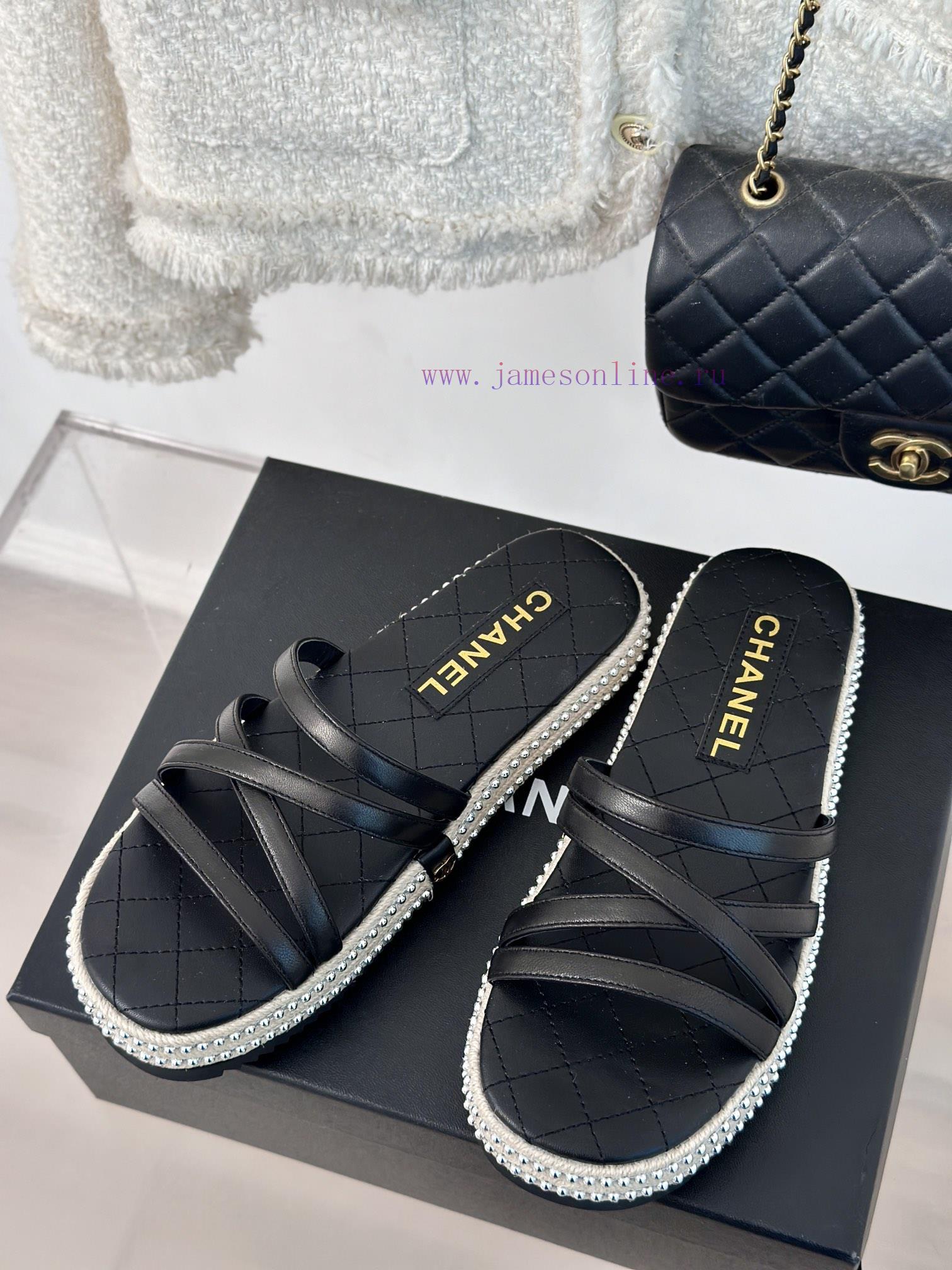 Chanel | Chanel 24P Spring/Summer New ProductsPearl Hemp Rope Lazy SlippersLazy People Must Wea thleo4tq - Image 3