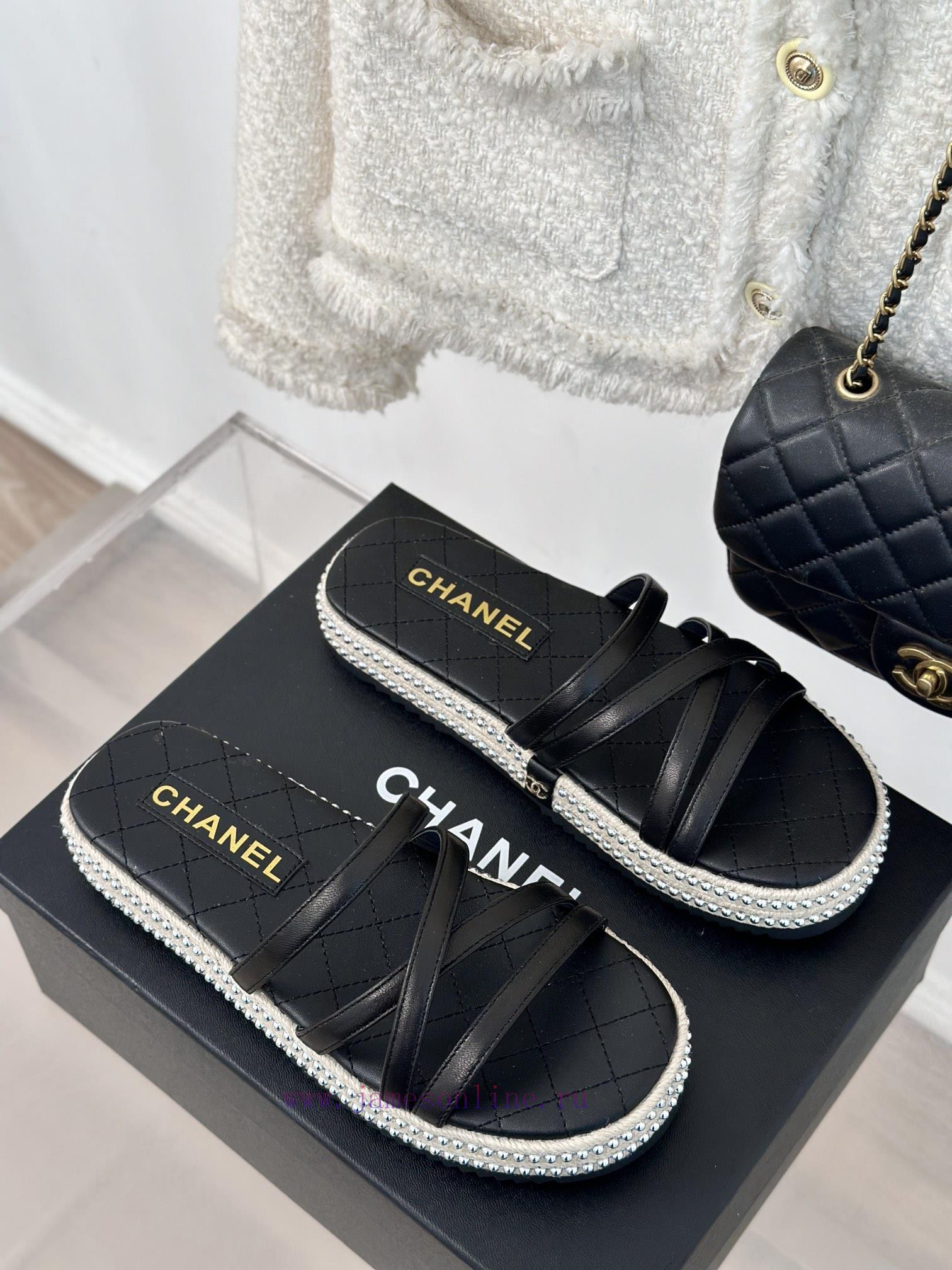 Chanel | Chanel 24P Spring/Summer New ProductsPearl Hemp Rope Lazy SlippersLazy People Must Wea thleo4tq - Image 4