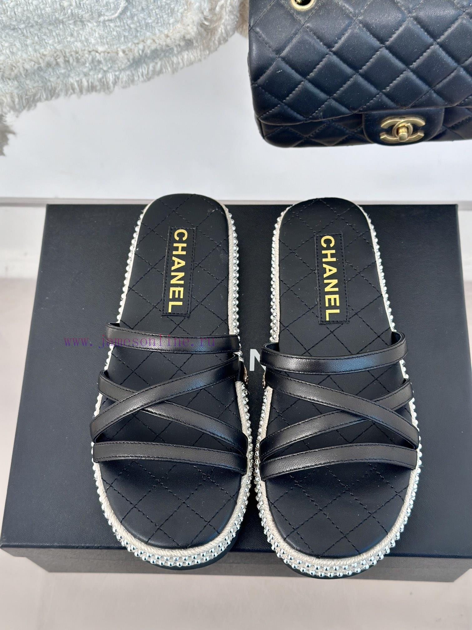 Chanel | Chanel 24P Spring/Summer New ProductsPearl Hemp Rope Lazy SlippersLazy People Must Wea thleo4tq - Image 5