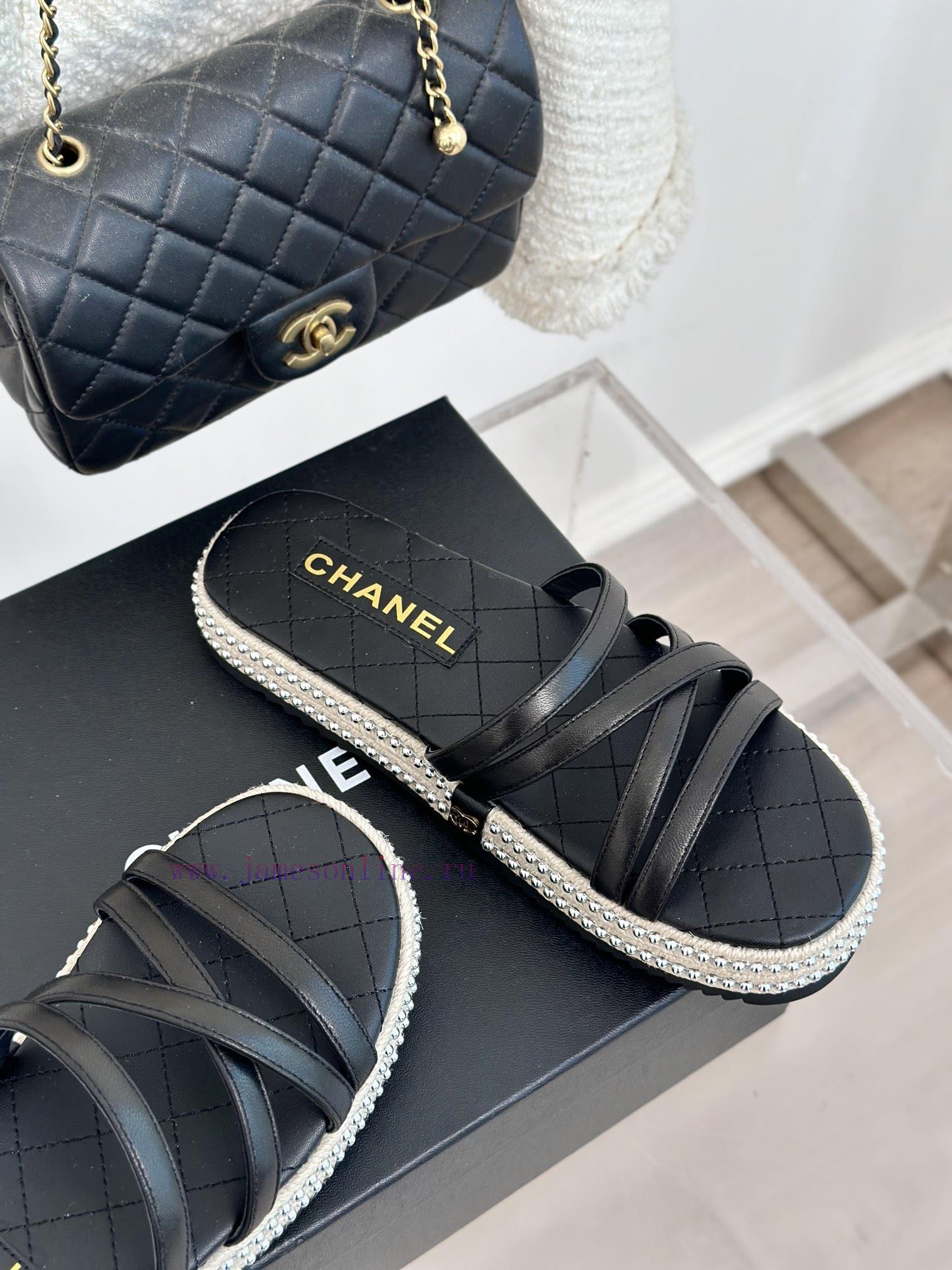 Chanel | Chanel 24P Spring/Summer New ProductsPearl Hemp Rope Lazy SlippersLazy People Must Wea thleo4tq - Image 6