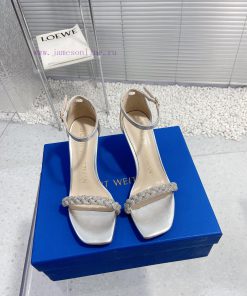 Stuart Weitzman's New SW High-heeled SandalsShoe Upper With Rhinestone Cowhide/inner Footrest W stpoulkz