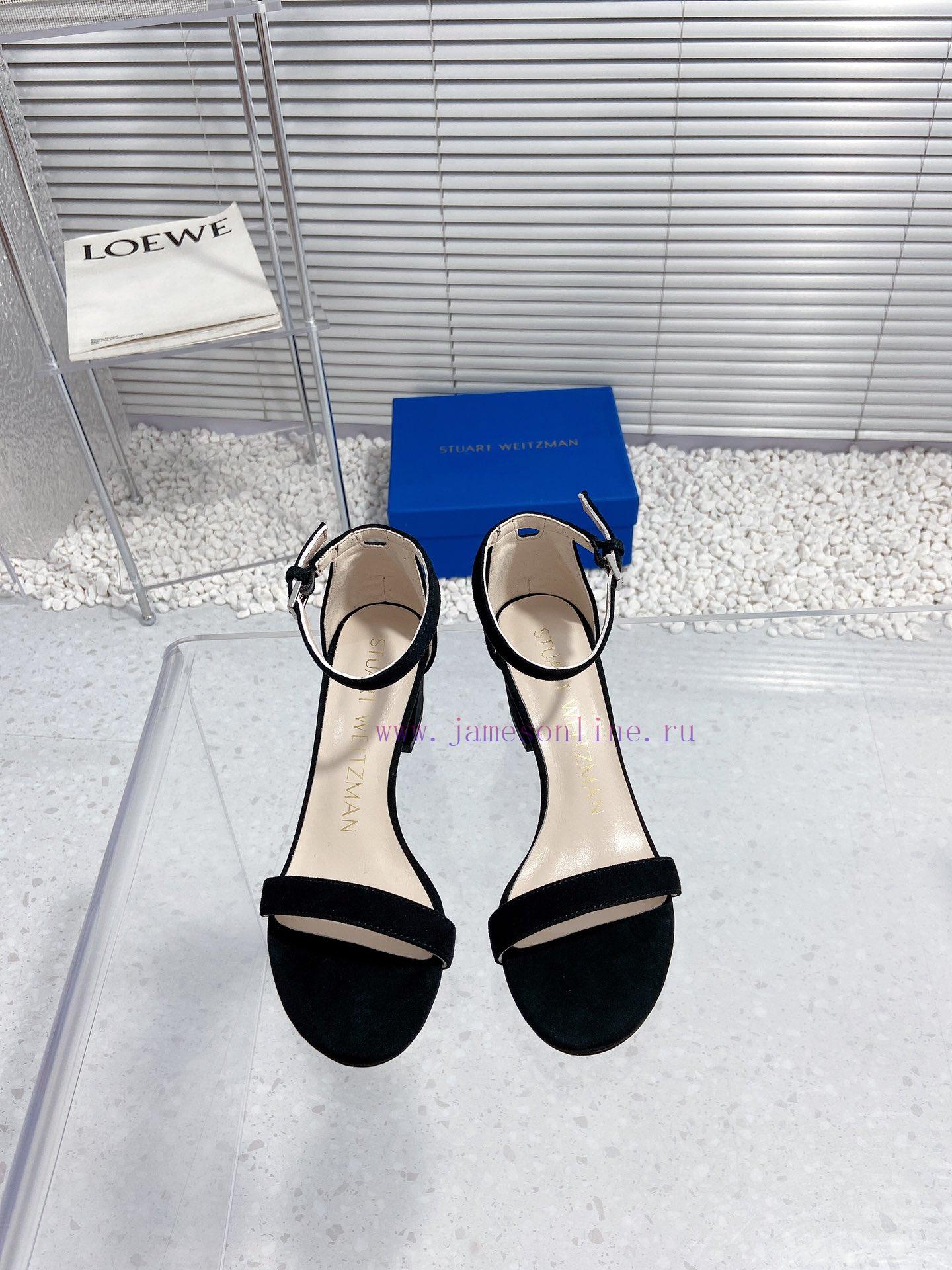Stuart Weitzman's New SW Thick Heel SandalsShoe Upper Made Of Sheepskin And Inner Padding Made wx6zwnlx - Image 2