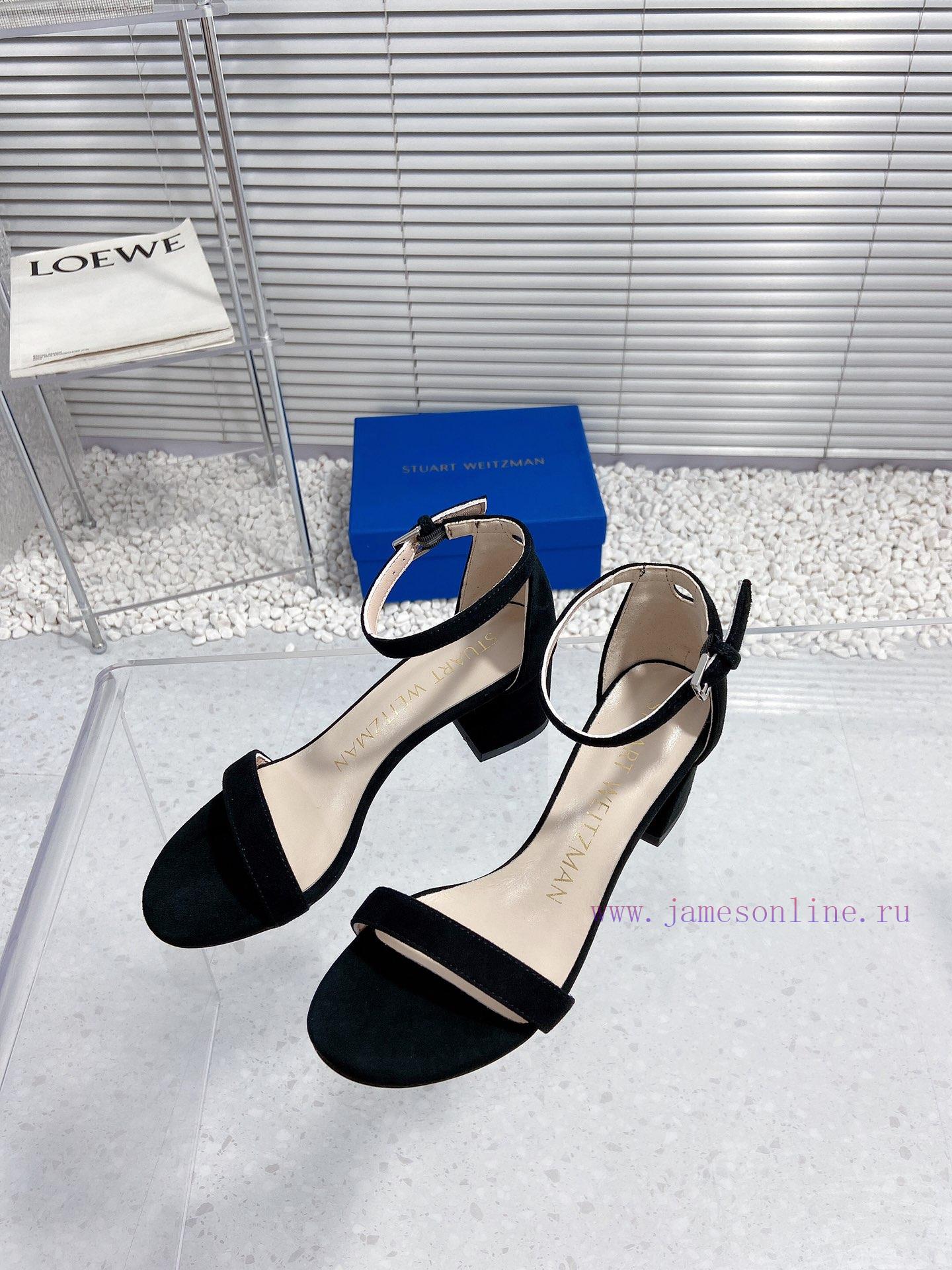Stuart Weitzman's New SW Thick Heel SandalsShoe Upper Made Of Sheepskin And Inner Padding Made wx6zwnlx - Image 3