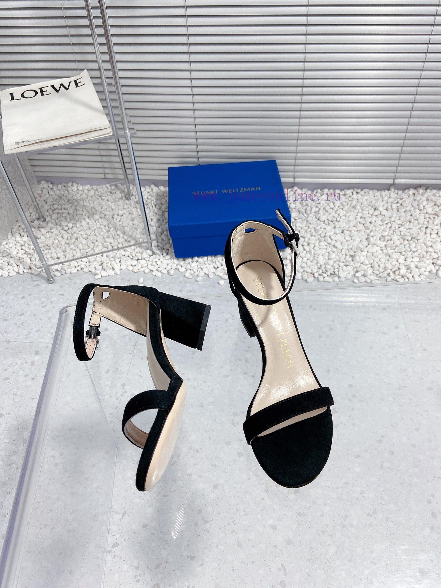 Stuart Weitzman's New SW Thick Heel SandalsShoe Upper Made Of Sheepskin And Inner Padding Made wx6zwnlx - Image 6