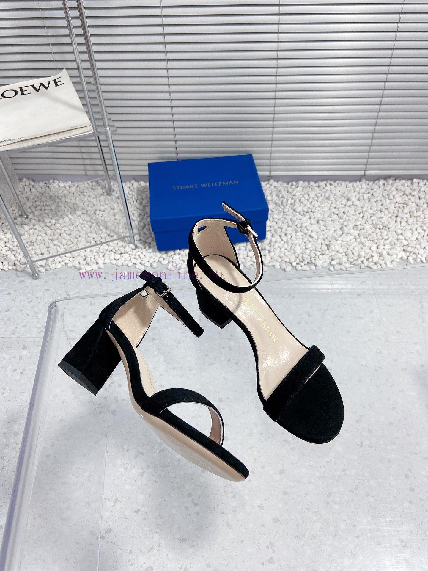 Stuart Weitzman's New SW Thick Heel SandalsShoe Upper Made Of Sheepskin And Inner Padding Made wx6zwnlx - Image 7