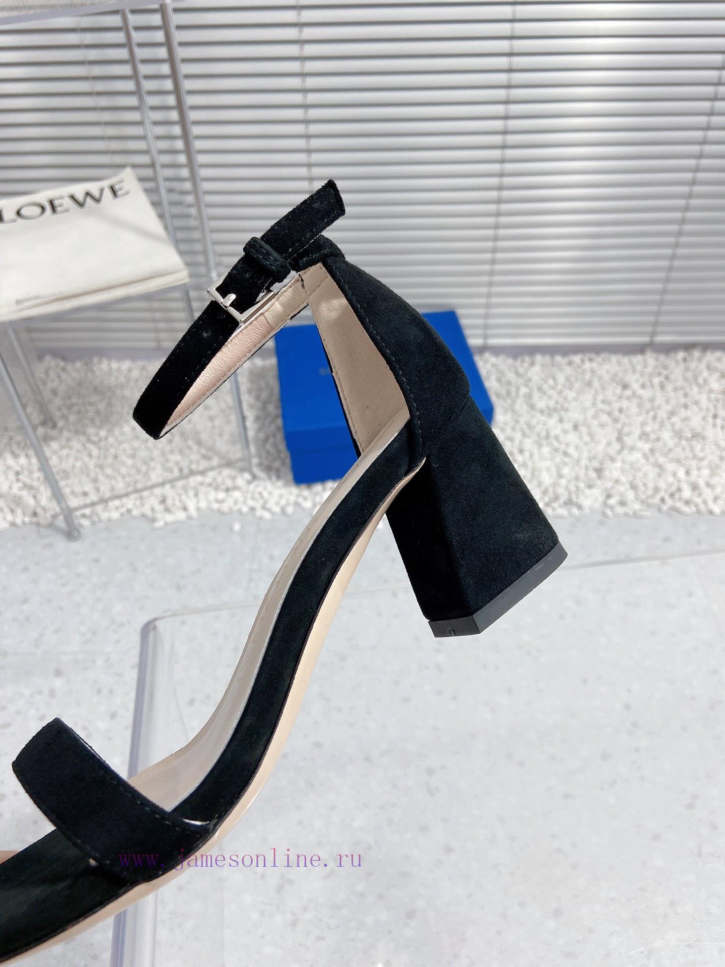 Stuart Weitzman's New SW Thick Heel SandalsShoe Upper Made Of Sheepskin And Inner Padding Made wx6zwnlx - Image 8