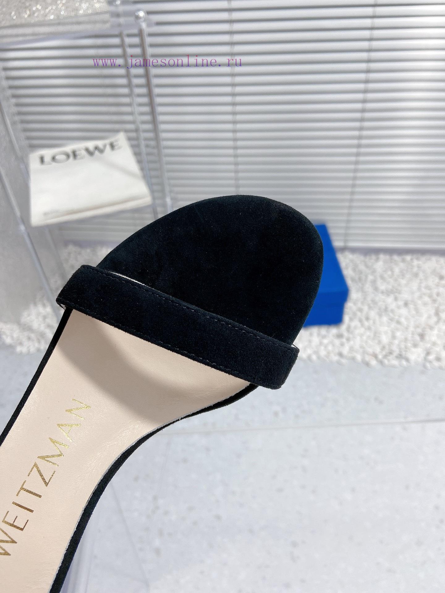 Stuart Weitzman's New SW Thick Heel SandalsShoe Upper Made Of Sheepskin And Inner Padding Made wx6zwnlx - Image 9